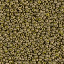 Miyuki rocailles Perlen 11/0 - Matted opaque luster golden olive 11-2032 